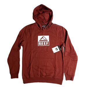Reef‎ Fleece Hoodie Mens Small Legacy  Madder Brown Burgundy Red Surf Ocean NEW